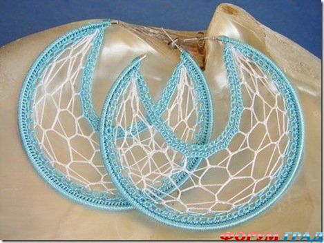 вязаные серьги