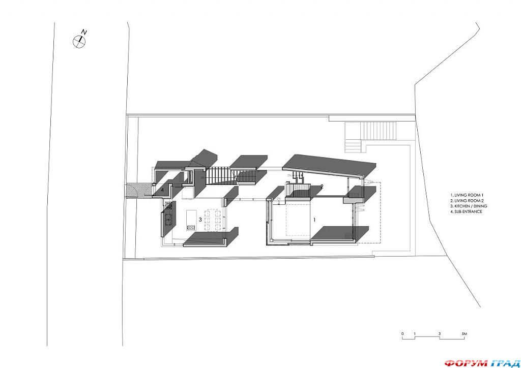 Трехуровневый дизайнерский дом в Сеуле