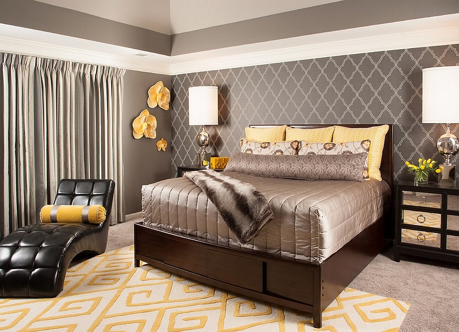 25 ideas charming combination of gray and yellow bedroom-01