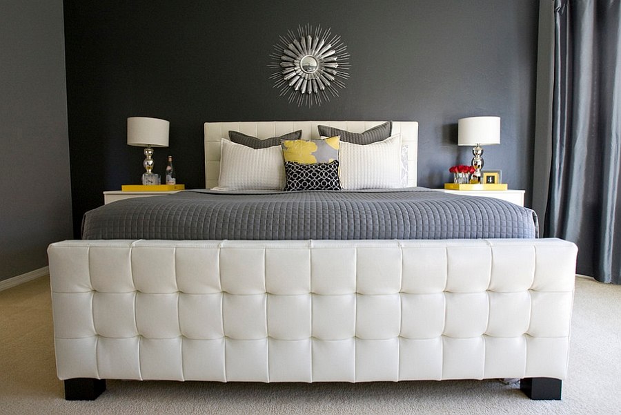 25 ideas charming combination of gray and yellow bedroom-03