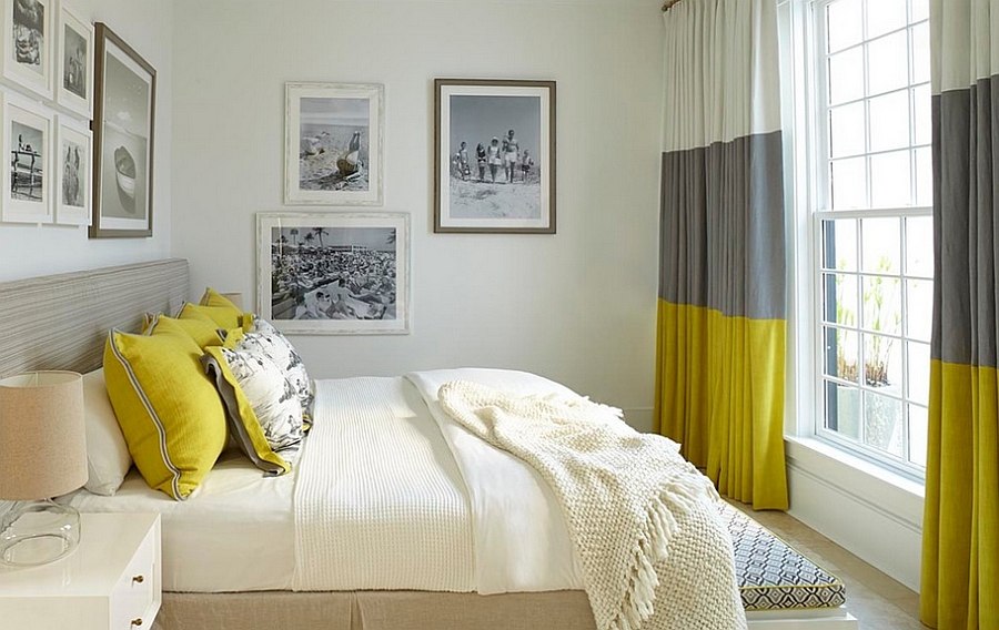 25 ideas charming combination of gray and yellow bedroom-10