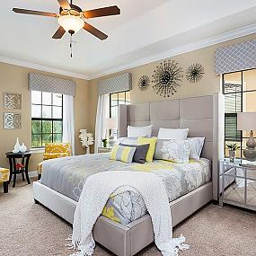 25 ideas charming combination of gray and yellow bedroom-24