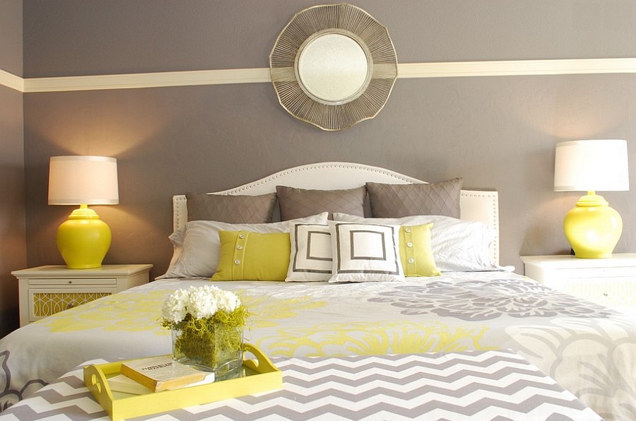 25 ideas charming combination of gray and yellow bedroom-25