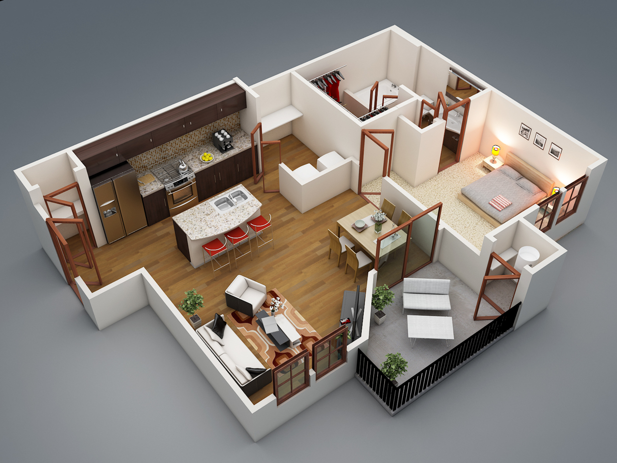 bedroom apartmenthouse plans-03