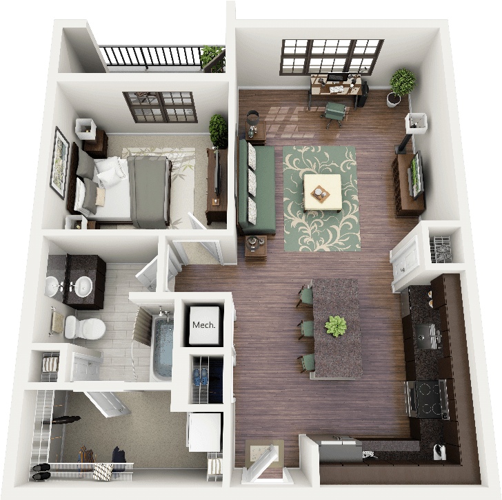 bedroom apartmenthouse plans-20