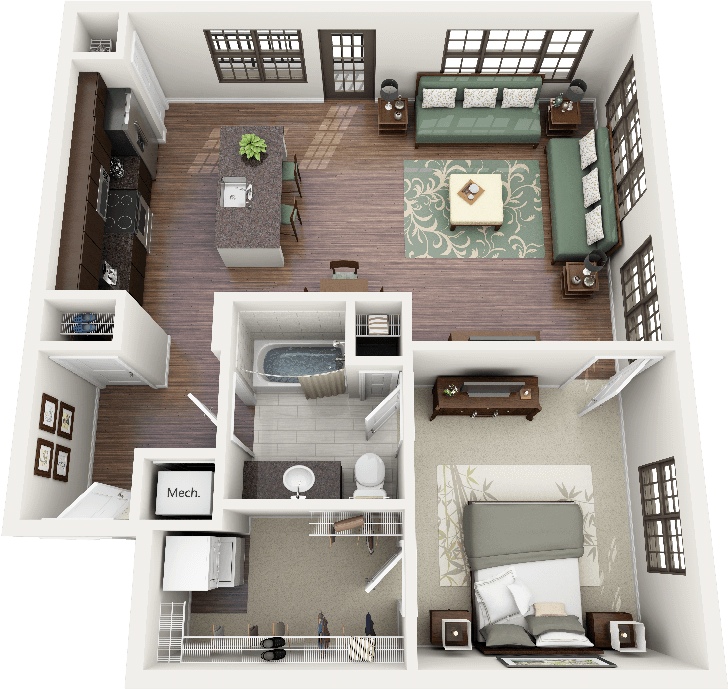 bedroom apartmenthouse plans-22