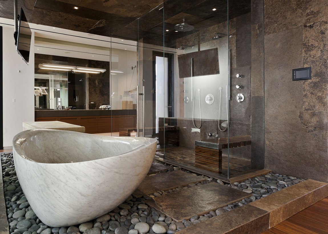 Современная ванная комната виллы в Неваде