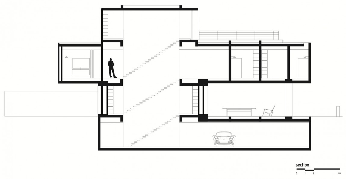 Детальная планировка передней части особняка «The P House»