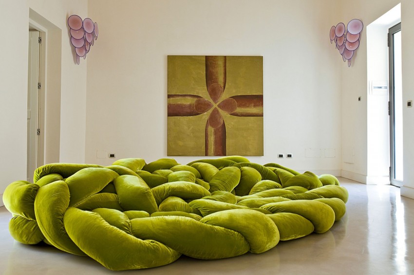 Оригинальные зеленные подушки для сидения