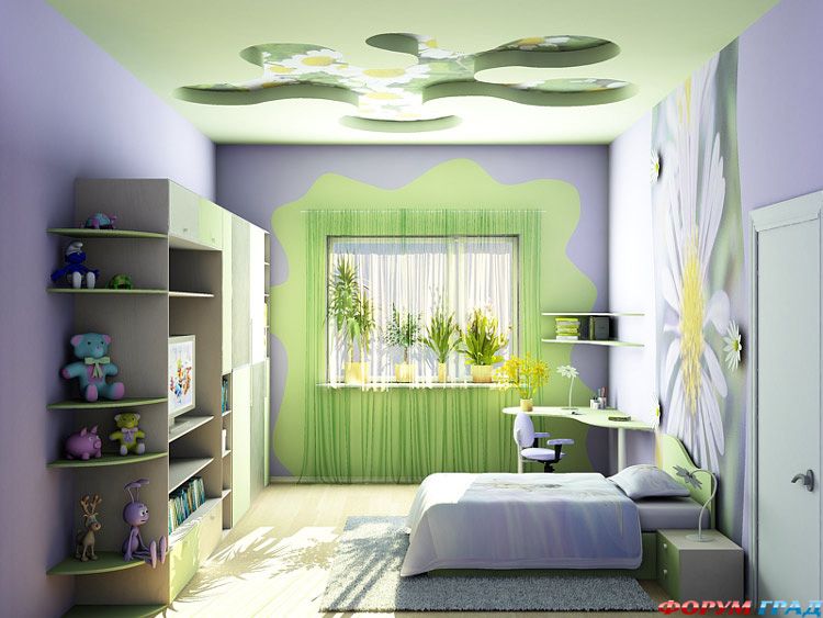 Детская в зеленых оттенках