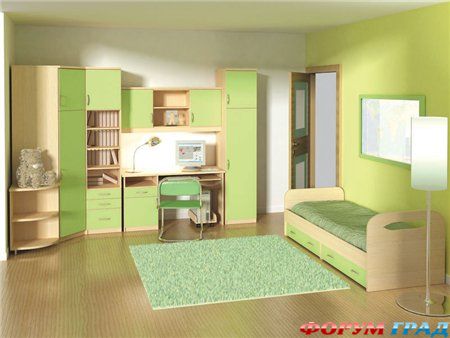 Детская в зеленых оттенках