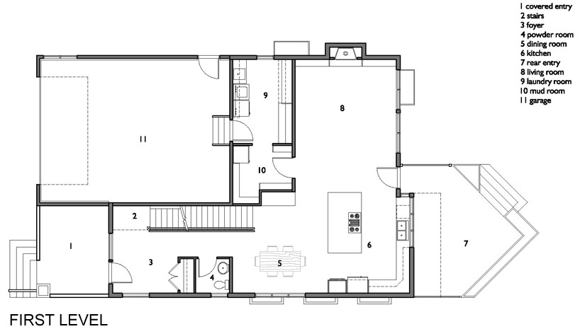 План дома The BoJo: первый этаж
