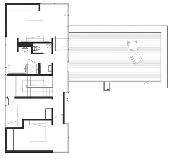 План-схема второго этажа частной резиденции Gambier Island House