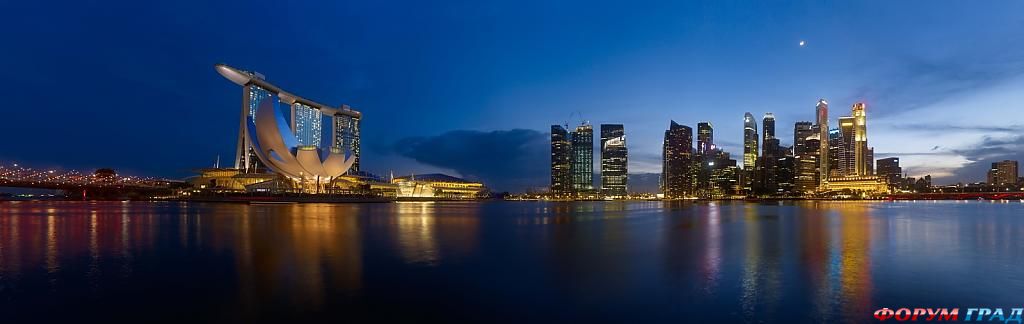 Отель Marina Bay Sands ночью