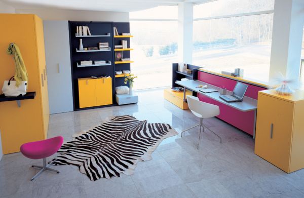 Colorful-contemporary-living-space-in-fuchsia