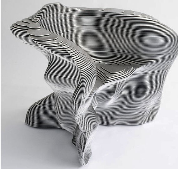 Матиас Бенгтссон. Алюминиевый стул Slice, 2000