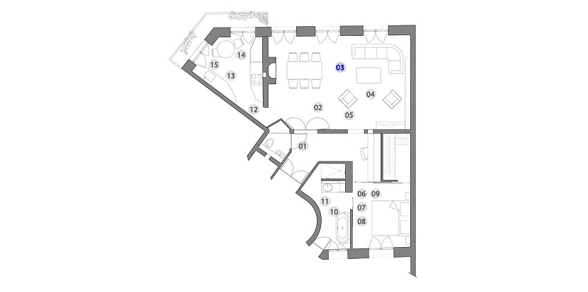 План апартаментов Rue Semard