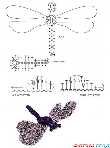 вязаная стрекоза