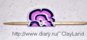 Кулон с использованием техники Crysanthemum Cane
