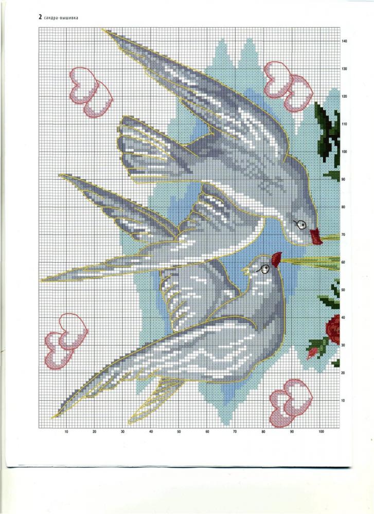 валентинки, вышивка