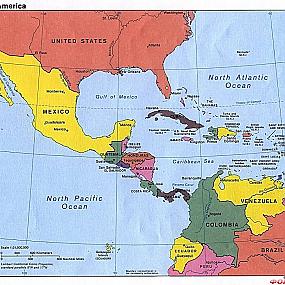 карта Южной и Центральной Америки