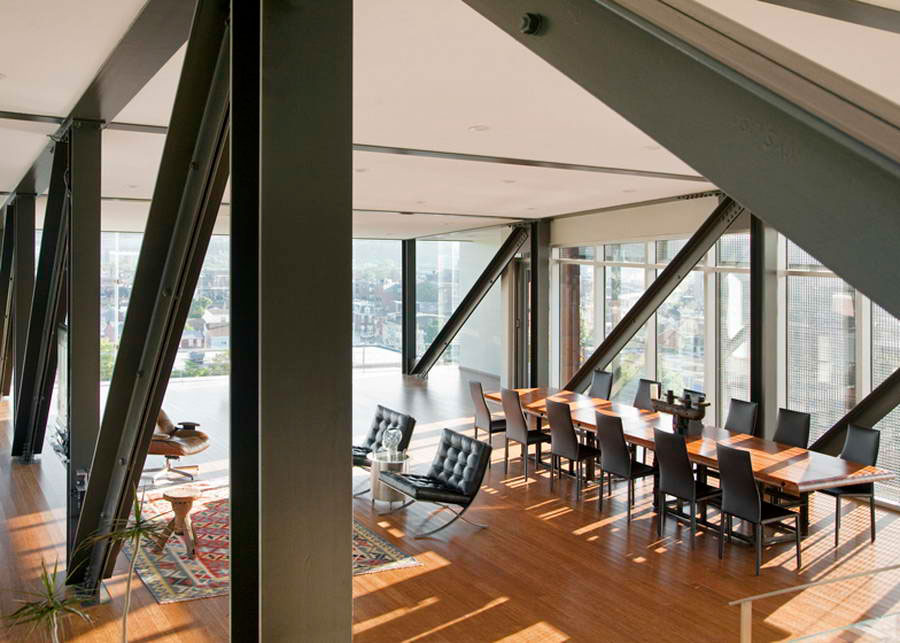Интерьер загородного дома Emerald Art Glass House от FISHER ARCHitecture, Питтсбург, США