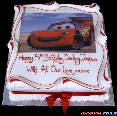 002348 cars picture birthday cake