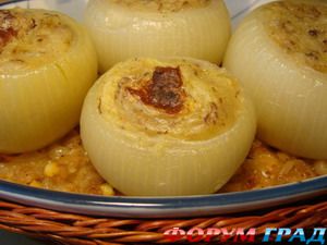 Фаршированный постный лук
