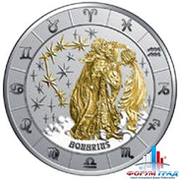 Монеты знаки зодиака с бриллиантами