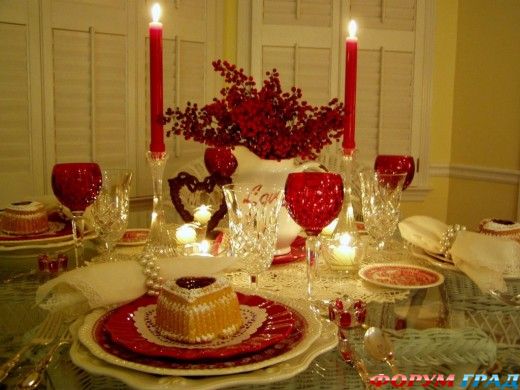 Сервировка стола к романтическому ужину