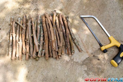 Декорирование горшка ветками