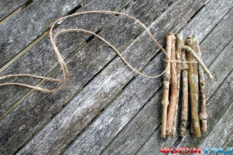 Декорирование горшка ветками