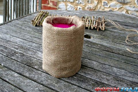 Декорирование горшка ветками