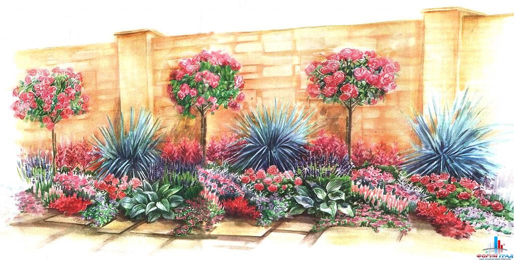 Цветник в средиземноморском стиле