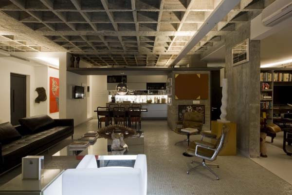 Contemporary apartment in Sao Paulo shared by father and son