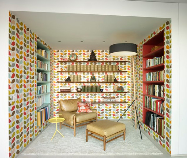 Eye Catching Wallpapered Room