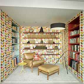 Eye Catching Wallpapered Room