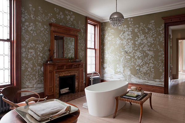 Eye Catching Wallpapered Room