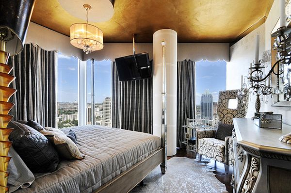 Modern Interiors With Glittering Golden Shine