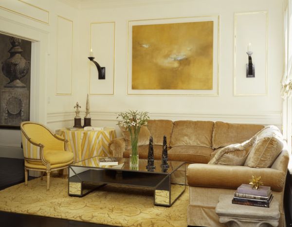 Modern Interiors With Glittering Golden Shine