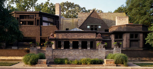 Дом и студия дубового парка от Frank Lloyd Wright