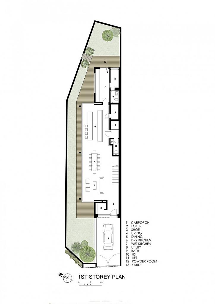 Long Narrow House In Singapore