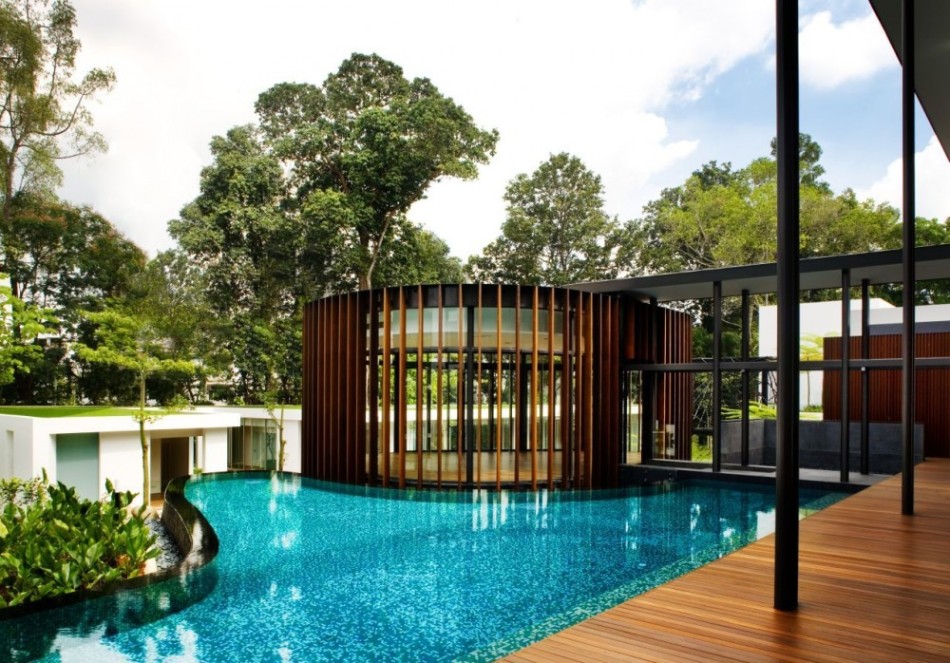 Modern House with Curvilinear Pavilion