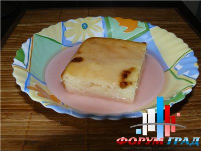 Творожная запеканка с киселём