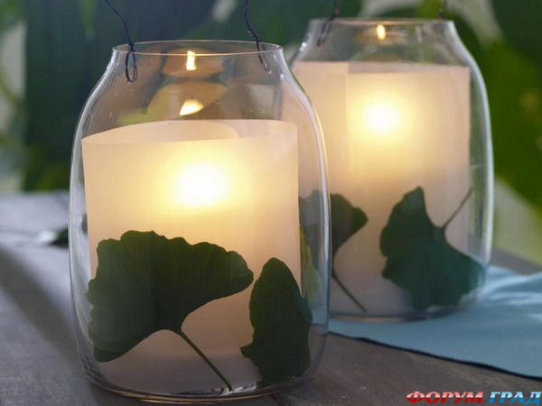 Украшение летних свечей в эко стиле