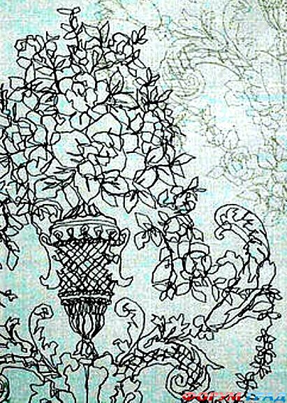 Вышивка на обоях