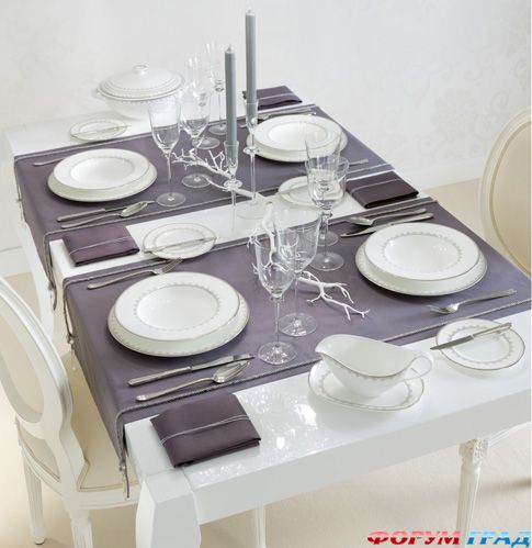 стол в серебряно снежных тонах-3