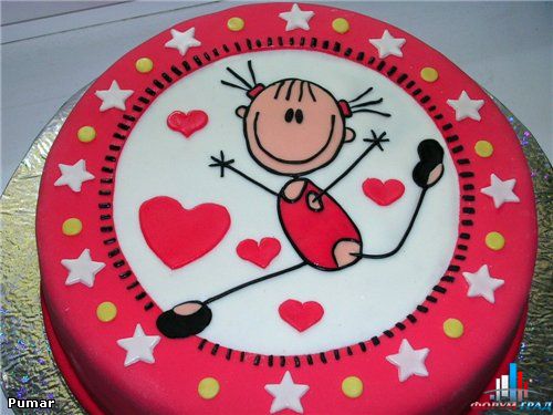 Торт с аппликацией