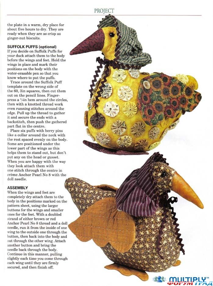 выкройки птиц