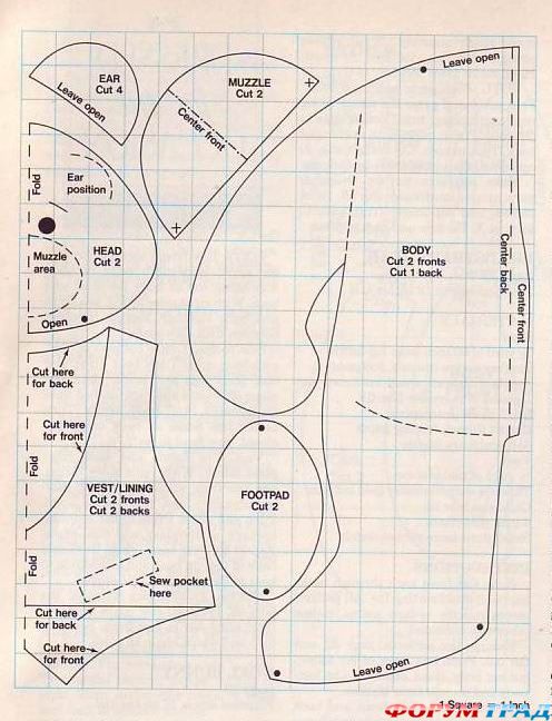 выкройки мишек тедди
